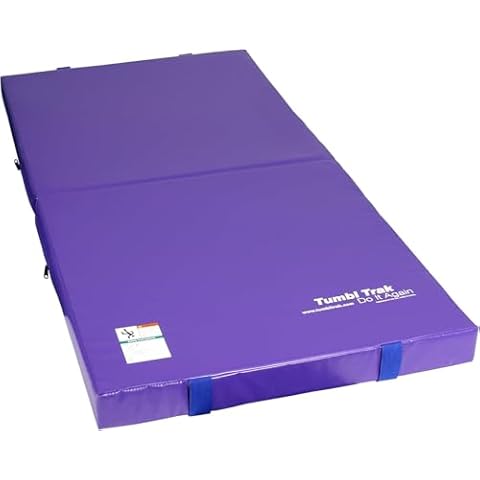 Tumbl Trak Junior Practice Mat, 3'x6'x4", Crash Mat for Gymnastics and Cheer, Landing Mat for Gymnastics Training, Purple Cover