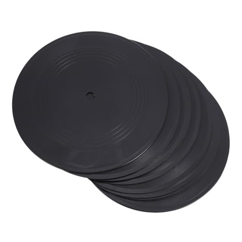 Disques Vinyles Vintage Noirs Décoration Murale Esthétique Lot de 10