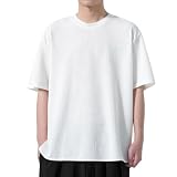 [Zronlion] メンズTシャツ 夏物 七分袖 大きいサイズ 涼しい ゆったり かっこいい 大きめ 夏服 ストリート 丸首 シンプル ファッション 無地 日本風ファッション カジュアル トップス 柔らかい手触り 服 軽量 柔らかい white L