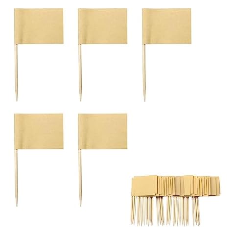 50 PCS Kraft Paper Toothpick Flags for Food Cover