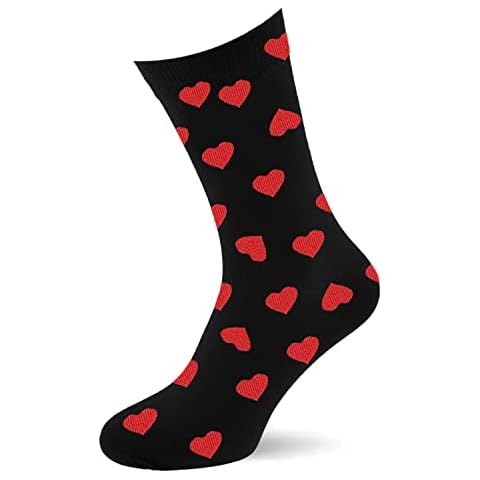 AKH Valentine's Men's Heart Design Socks Cover