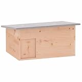 Teenpull Cabane pour hérisson en Bois de Sapin Massif 45 x 33 x 22 cm avec Toit Polyester entrée Labyrinthe pour rongeurs Jardin extérieur Confort sécurité