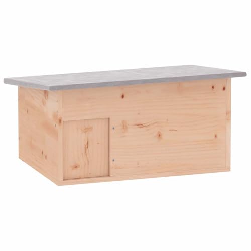 Teenpull Cabane pour hérisson en Bois de Sapin Massif 45 x 33 x 22 cm avec Toit Polyester entrée Labyrinthe pour rongeurs Jardin extérieur Confort sécurité