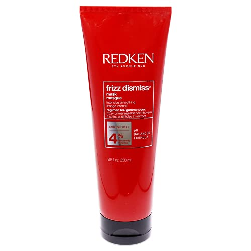 Redken Frizz Dismiss Mask Intense Smoothing Treatment | For Unruly Hair | Ultra Hydrating Smoothing Hair Mask | Sulfate Free | 8.5 Fl Oz, 8.5 fl. oz