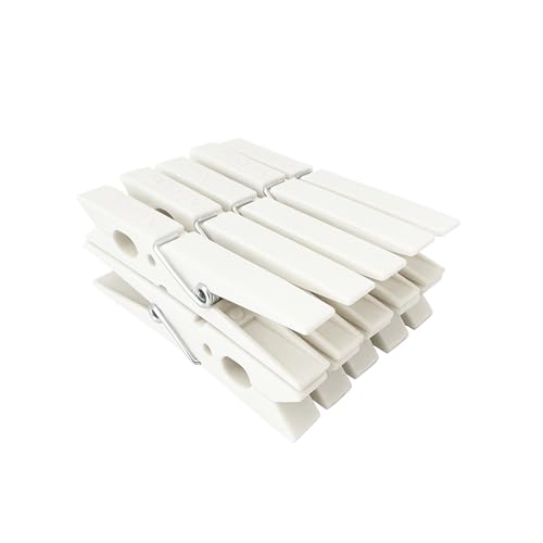 Pamex - Pinza Plástico Gigante Jumbo Blanca Colada Lavandería - 24 Sets de 10 Unidades (240 Pinzas)