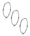LOYALLOOK 3pcs 1mm Stainless Steel Women's Plain Band Knuckle Stacking Midi Rings Comfort Fit Silver/Gold/Rose Tone