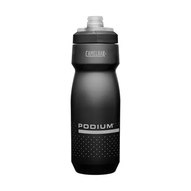 Image of CamelBak Podium Bike Squeeze Water Bottle, High Flow Easy Squeeze Design for Cycling Performance, 24oz, Black (Pack of 3)