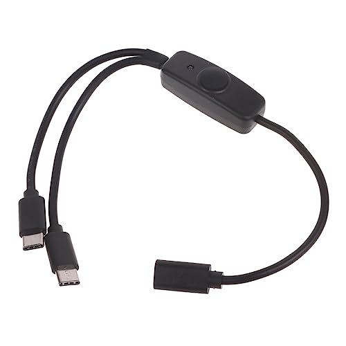 CAZSTYK Type C Female to USB C Male Charging Cable with On/Off LED 2 Devices Simultaneously