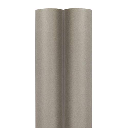 JAM Paper Gift Wrap - Matte Wrapping Paper - 50 Sq Ft Total (30 in x 10 Ft Each) - Matte Slate Grey - 2 Rolls/Pack