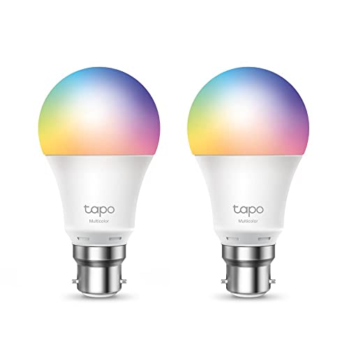 Image of Tapo L530B (2-Pack) Smart Bulb, B22 Multicolor Alex Light Bulb, 8.7W (60W), Dimmable, Schedule & Timer, Away Mode, Energy Saving, Voice Control Alexa & Google, App Remote Control