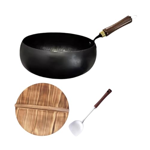 Wok con mango de madera 24 cm negro miniatura 6