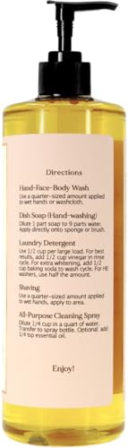Image of Claya Ambrette Liquid Castile Soap - Organic Ingredients, Biodegradable, Gentle for Sensitive Skin and Versatile Use (16 fl oz (Pump Cap))