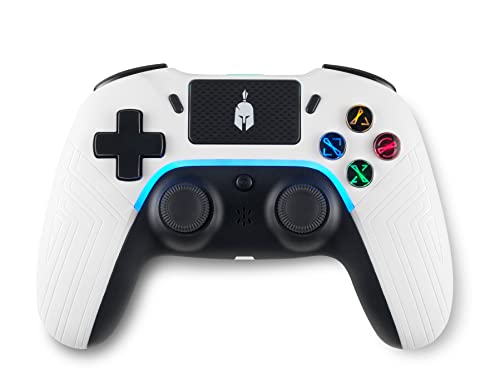 Manette Aspis 4 blanche et noire pour jouer sans fil dans le salon sur PS4