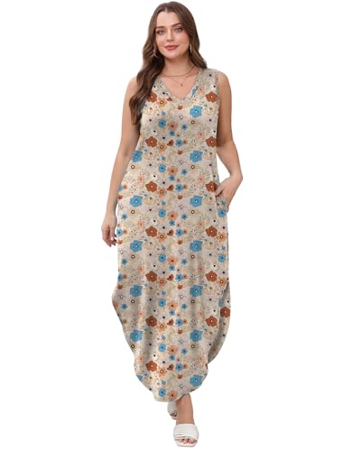 Image of Sampeel Summer Dresses Maxi Dress Vacation Beach Sundresses 2025 with Pockets