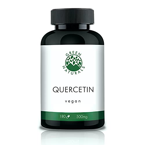 Quercetin - 180 Kapseln á 500mg aus deutscher Herstellung – 100% Vegan & Ohne Zusätze - Vorrat für 6 Monate. Bonus Venen Ratgeber (eBook)
