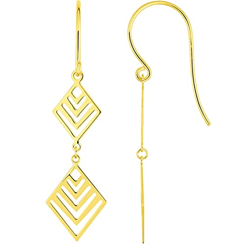 Boucles d'Oreilles Pendantes Or 18 Carats de 40 mm, l'éclat intemporel du véritable or 750 millièmes