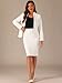 Allegra K Suits 2 Piece Skirt Set for Women's Business Office Outfits Collarless Blazer Pencil Skirts Suit Sets Small White