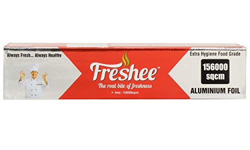 Image of Freshee 156000sqcm Disposable Aluminium Foil for Roasting, Silver Foil for Food Delivery Wrapping Food Reheating Freezing