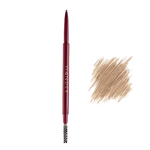 Eyebrow Pencil - Mechanical Pencil for Microblading Look - WANDER BEAUTY FRAME YOUR FACE MICRO BROW PENCIL - Eyebrow Shaper, Precision Eyebrow Pencil & Brow Brush. No smudge eyebrow color and filler.