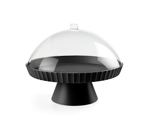 Blim Plus - Alzata Agorà Carbon Black Ø 30cm con Calotta e Paletta - Porta Torte Dolci Formaggi - Made in Italy