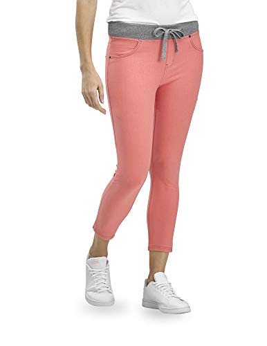 HUE Women s Plus Size Sweatshirt Denim Capri Leggings, Sugar Coral, 2X