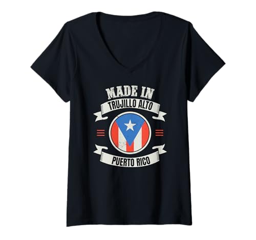 Mujer Boricua Trujillano Puerto Rico Gift - Made In Trujillo Alto Camiseta Cuello V