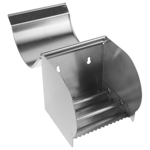 Operitacx Soporte para Papel Higiénico Diseño Ahorrador de Espacio, Caja Protectora Anti Humedad, Plástico Brillante, para Baños y Cocinas Compactas, Portarrollos Multifuncional de Pared