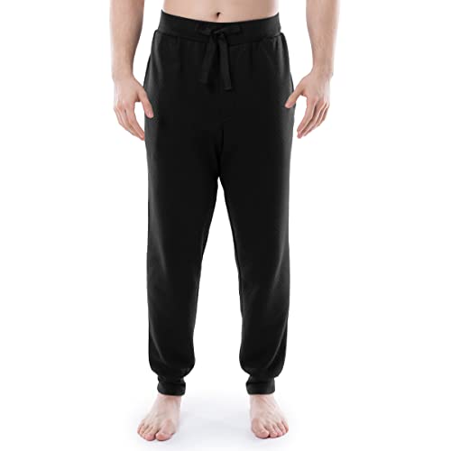 IZOD Men's Quilted Knit Sleep Jogger Pant, Black,...
