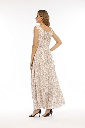 Image of OSTOO Women's 2026 Summer Boho Floral Print Tiered Casual Flowy Long Maxi Dress