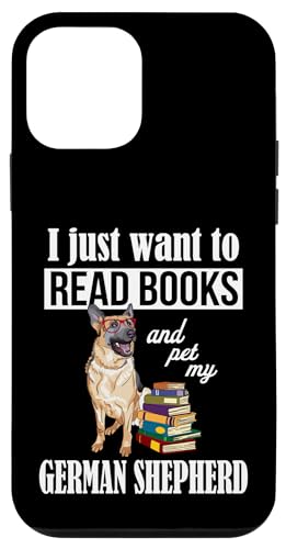 Mens Womens Kids Cute Read Books Dog Lover German Shepherd �X�}�z�P�[�X iPhone 12 mini �p