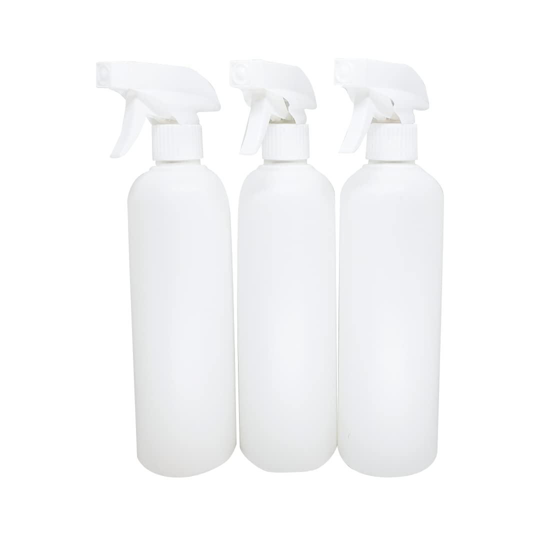 Plastic Spray Bottle Empty Reusable for Cleaning Detailing Solutions Heavy Duty No Leak and Clog Water Spray Bottle Plants Pet, Spray, Stream Modes, 16 Oz. (473 ml.) (3)