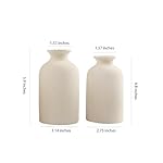 Beige Small Ceramic Vase, Dry Flower Vases Minimalism Style for Modern Table Shelf Home Decor, Fit for Fireplace Bedroom Kitchen Living Room Centerpieces Office Desk Best Decoration(S Beige) - Image 2