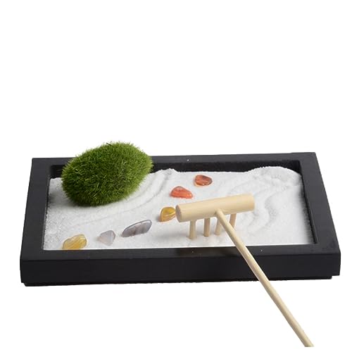 Wakauto Sand Table for Desktop Zen Garden Set Miniature Landscape Meditation Garden Decor and Rake