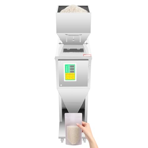 CRYBY Automatic Filling Machine, 200W Electric Particle Filling Machine Bottle Bag Packing Filling Machine with Foot Pedal, Weigh Filler Machine Powder Particle Dispenser for Beans Grains Tea Flour