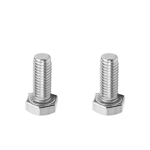 Image of Bettomshin 2Pcs M8 x 20mm Hex Bolts, 304 Stainless Steel 1.25mm Thread Pitch Fully Threaded Metric Hex Head Screw Bolts, Hexagon Screw Bolt, Hex Tap Bolts, Silver (Overall Size 24.8x13x13mm)