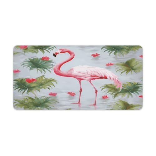 White Flamingo Desk Pad Base de Goma Grande 60x30 cm