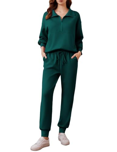 Image of PINSPARK 2 Piece Sets for Women Long Sleeve Half Zip Tracksuit Jogger Sets