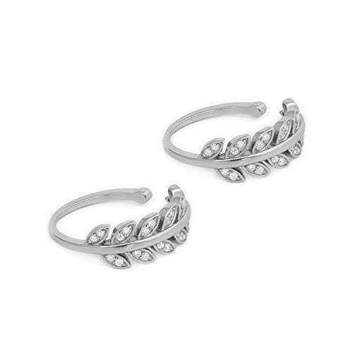 Zavya 925 Sterling Silver Adjustable Pair Toe Ring for Women (Silver) | With Certificate of Authenticity and 925 Hallmark