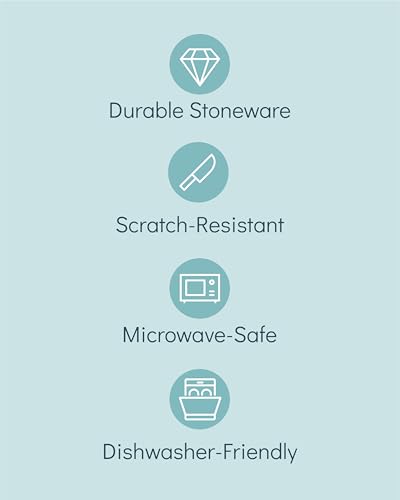 Ibiza Set of 6 Stoneware Mugs - Modern, Dishwasher, and Microwave-Safe - Stylish Coffee Mug Set - Coffee Cup - Cool Tea and Coffee Mug Set - Pure Living in Beige-Blue