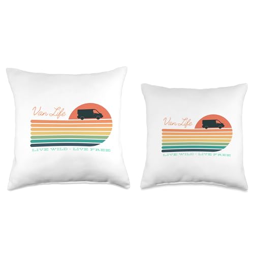Vintage Vanlife Apparel WRV579JCS2WUS_18X18 Retro Van Life - Vintage Vannin Throw Pillow thumb #2