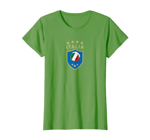 Italy Soccer - Italian Italia Flag Football Player T-Shirt, Women, Grass Green, Small
