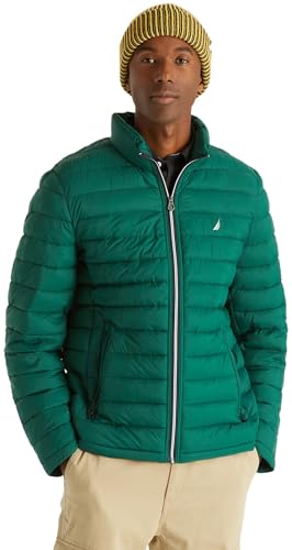 Image of Nautica Men's Reversible Quilted Puffer Jacket -Midweight Mechanical Stretch Winter Coat