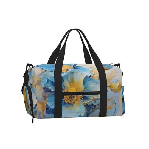 Sac de sport artistique fleurs de coquelicot bleu idéal pour la gym et les week-ends