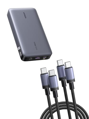 UGREEN Nexode Power Bank 145W 25000mAh con UGREEN 2Pack Cable USB C 240W Carga Rápida PD 3.1 2M