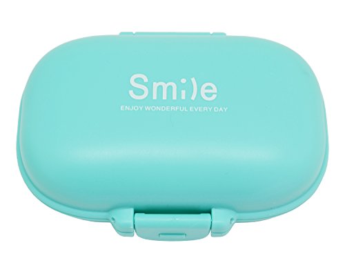 Meta-U Deep 4 Compartments Plastic Pills/Vitamins Organizer Box (Blue)