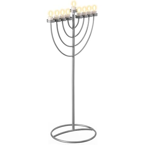 Large Modern Silver 9 Branch Hanukkah Menorah Cover
