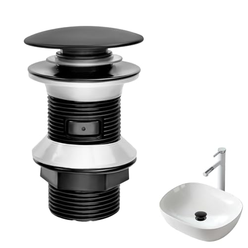 1 Stück Waschbecken Ablaufgarnitur Abfluss Waschbecken Waschbeckenstöpsel Pop Up Waschbeckenstöpsel Schwarz Ablaufgarnitur Schwarz Ablaufventil Für Waschbecken Und Waschtisch Universal Ohne Überlauf