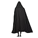 BLESSUME Meidieval Knights Hospitaller Cloak Black Larp Cape with White Cross (Black/White, Large)