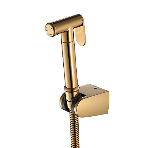 Spruzzatore bidet portatile per WC, set di spruzzatori per bidet portatili in titanio e oro, spruzzatore per pannolini in stoffa per bambini in ottone, kit di spruzzatori per bidet per WC con montagg