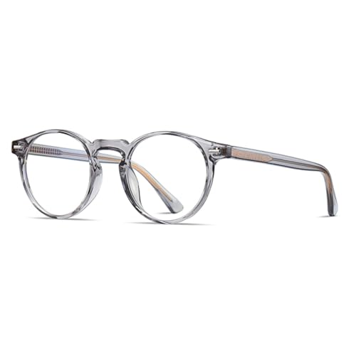 Lunettes anti-lumière bleue pour soulager la fatigue oculaire monture ronde grise TR90